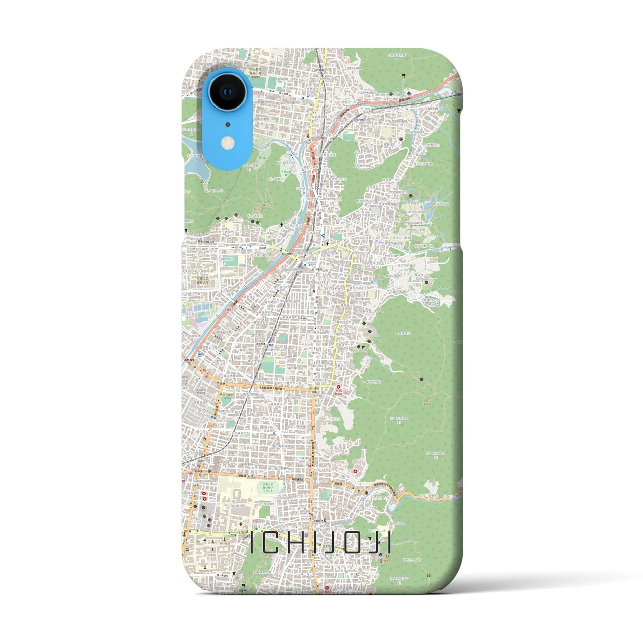 【一乗寺(京都府)】地図柄iPhoneケース(バックカバータイプ)
