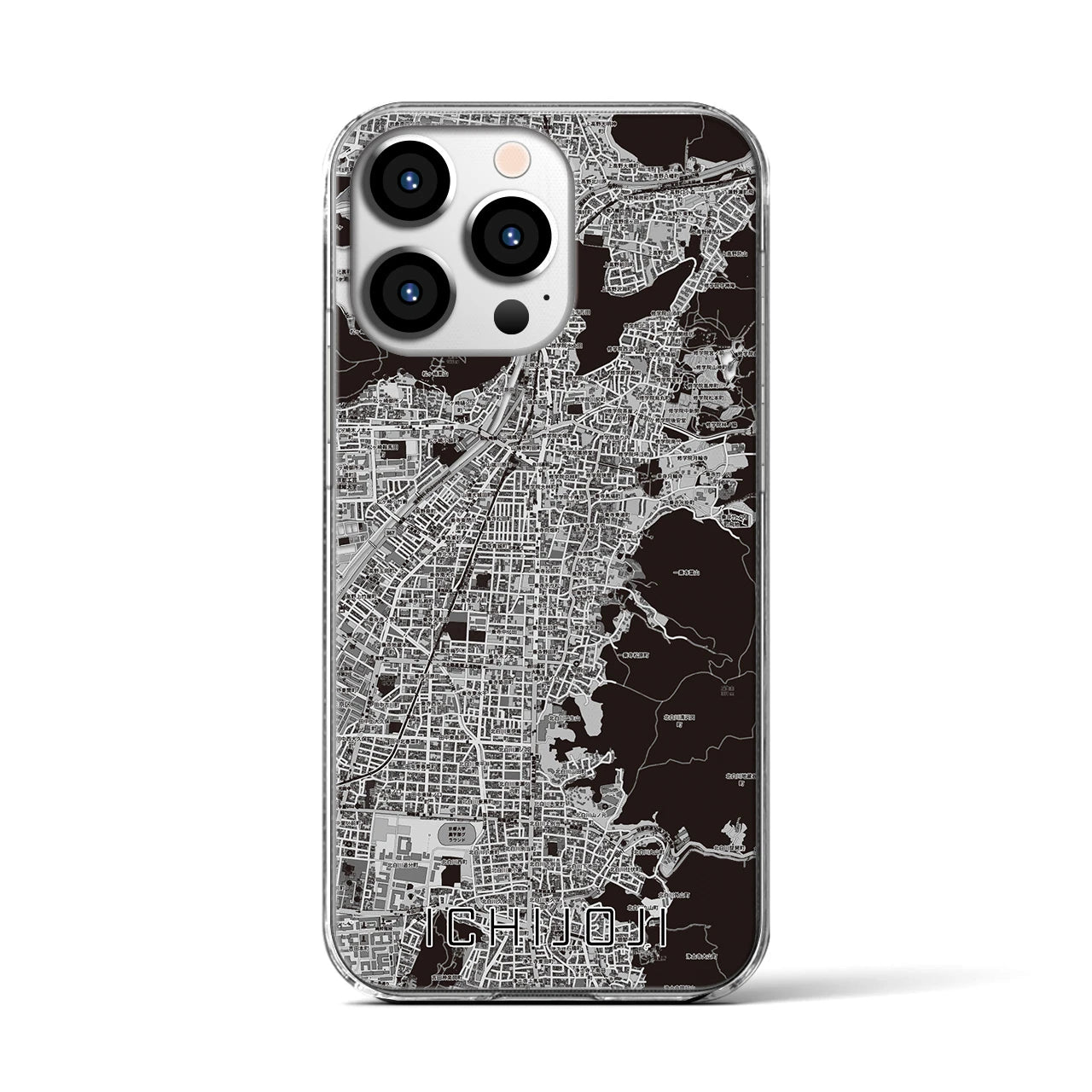 【一乗寺(京都府)】地図柄iPhoneケース(クリアタイプ)