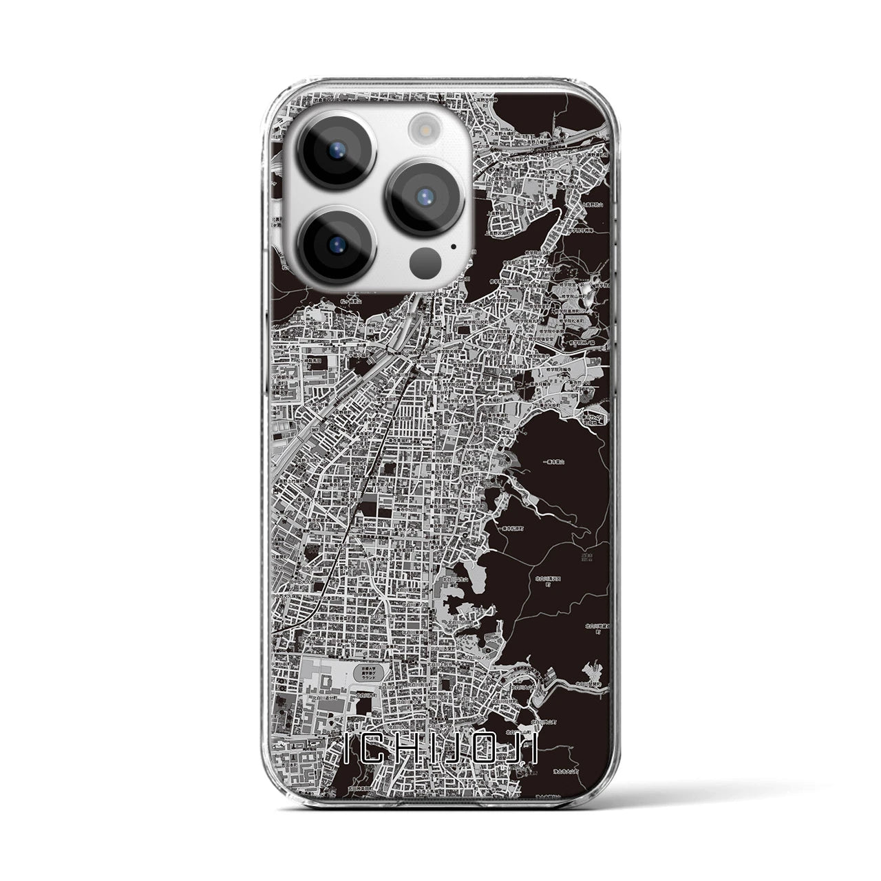 【一乗寺(京都府)】地図柄iPhoneケース(クリアタイプ)