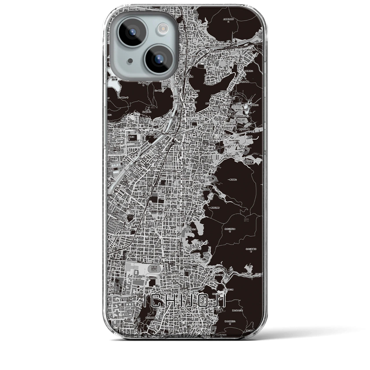 【一乗寺(京都府)】地図柄iPhoneケース(クリアタイプ)