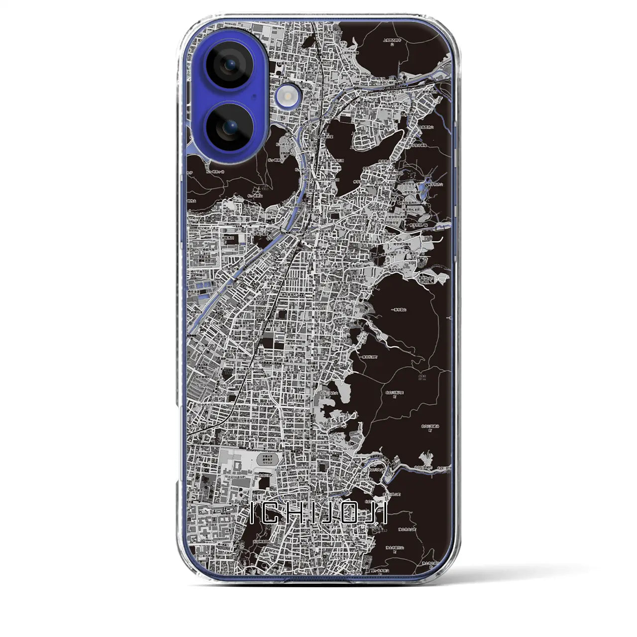 【一乗寺(京都府)】地図柄iPhoneケース(クリアタイプ)