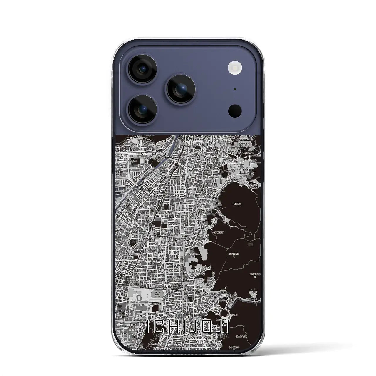 【一乗寺(京都府)】地図柄iPhoneケース(クリアタイプ)モノトーン・iPhone 17 Pro Max 用