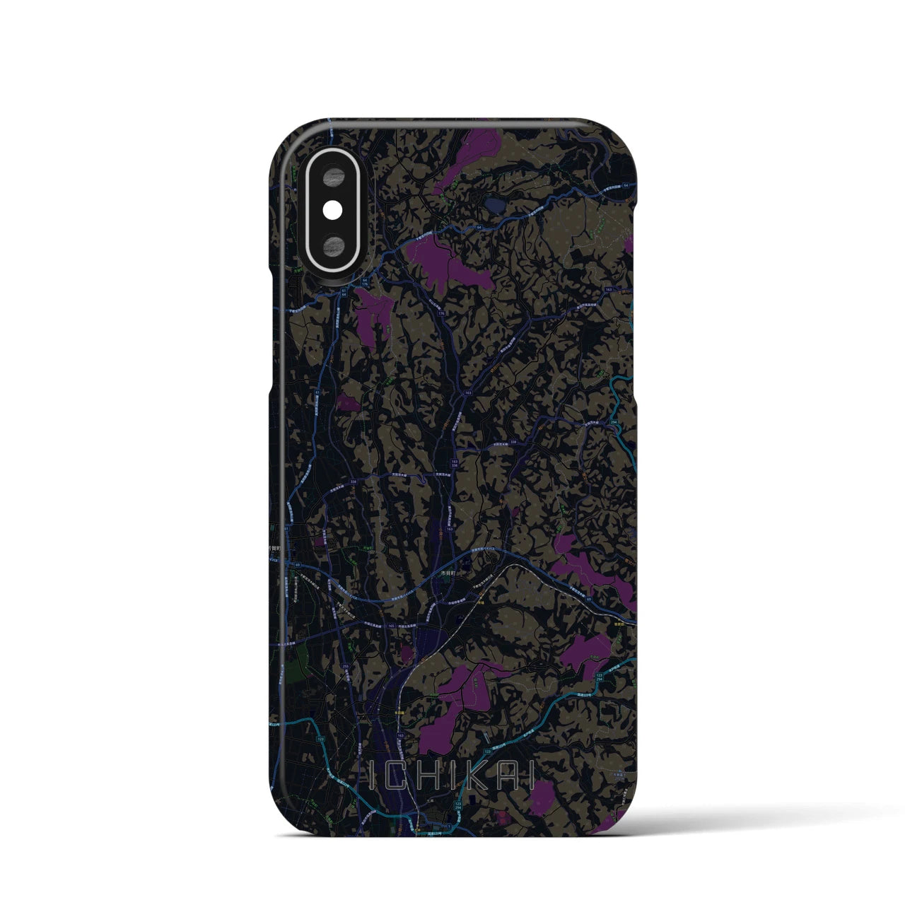 【市貝(栃木県)】地図柄iPhoneケース(バックカバータイプ)