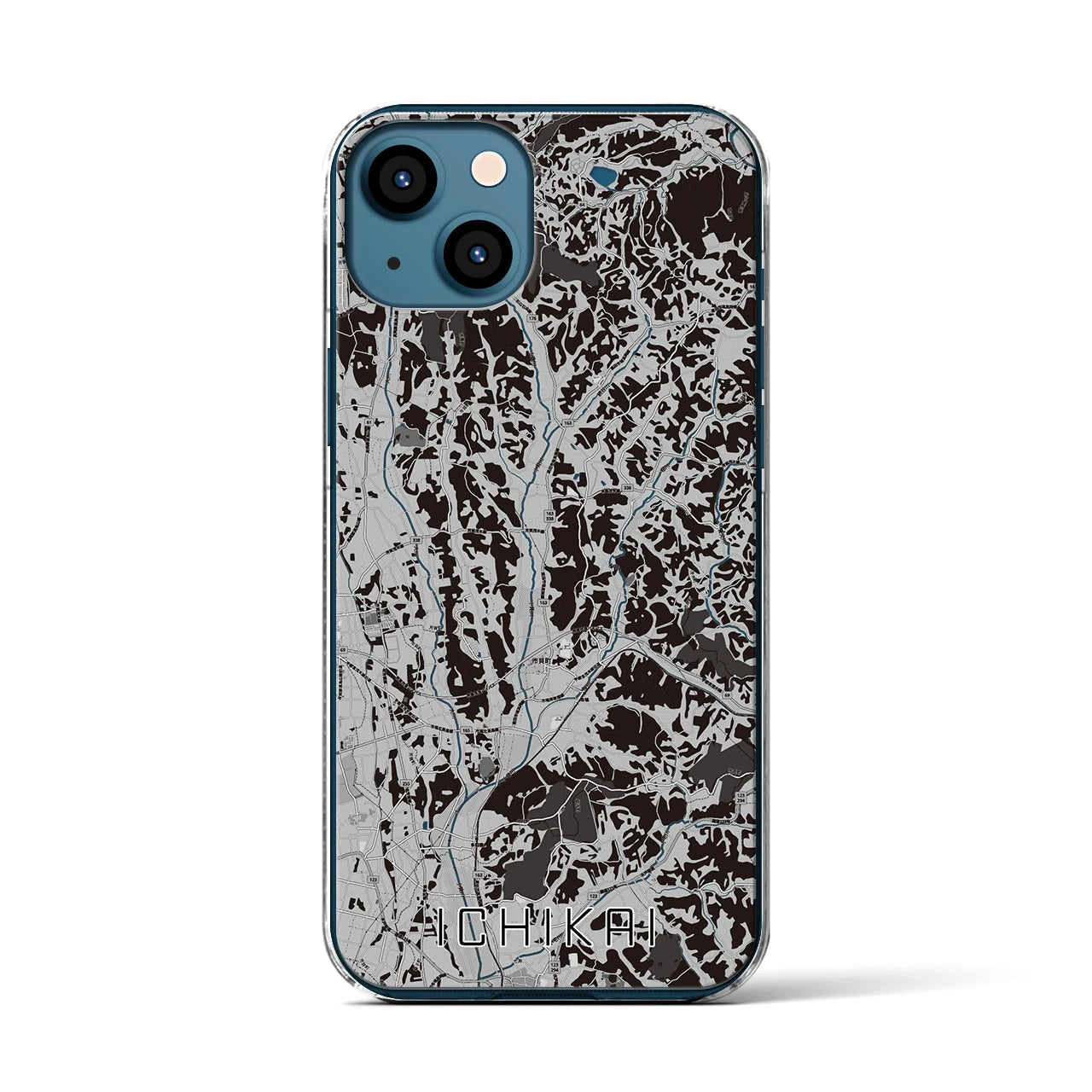 【市貝(栃木県)】地図柄iPhoneケース(クリアタイプ)