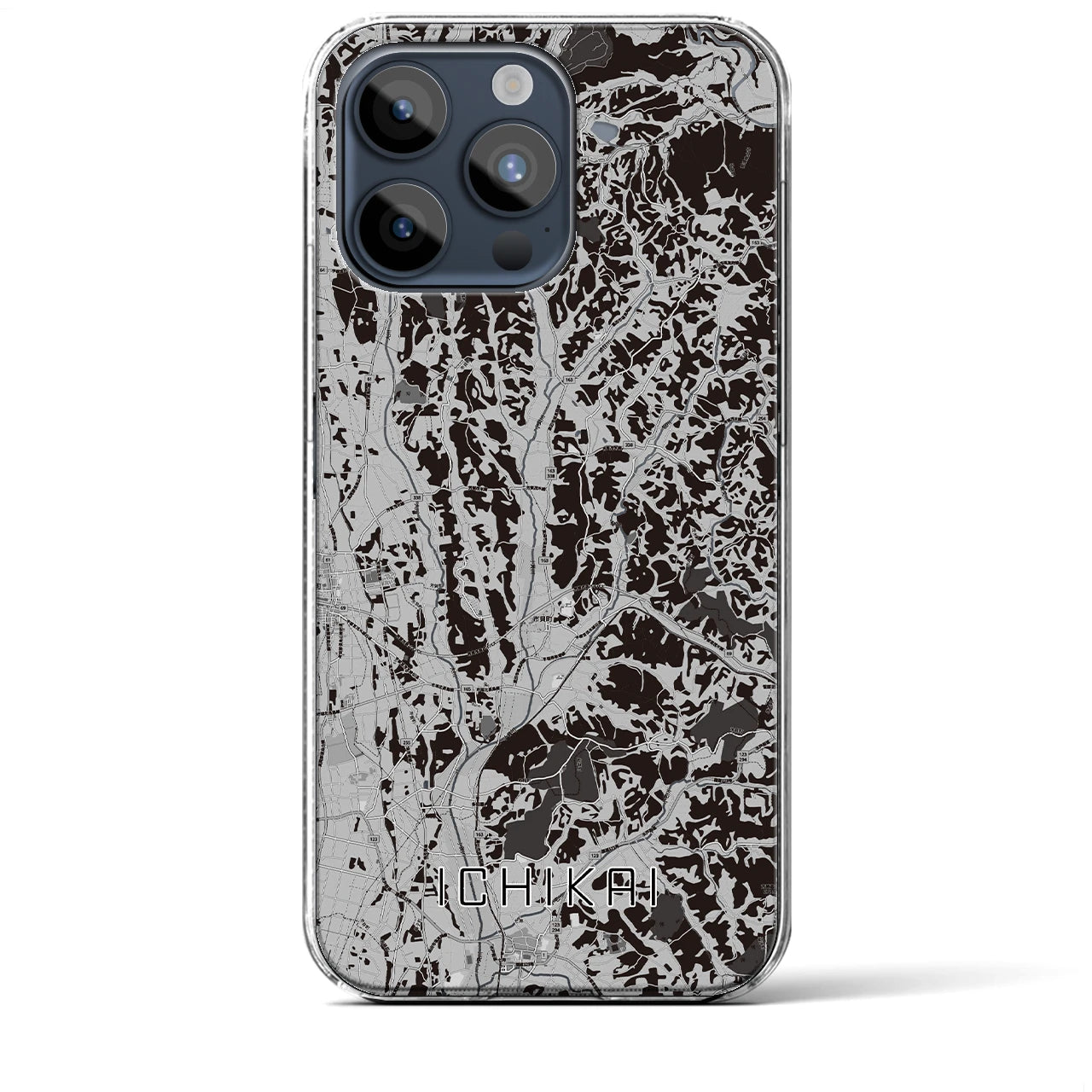 【市貝(栃木県)】地図柄iPhoneケース(クリアタイプ)