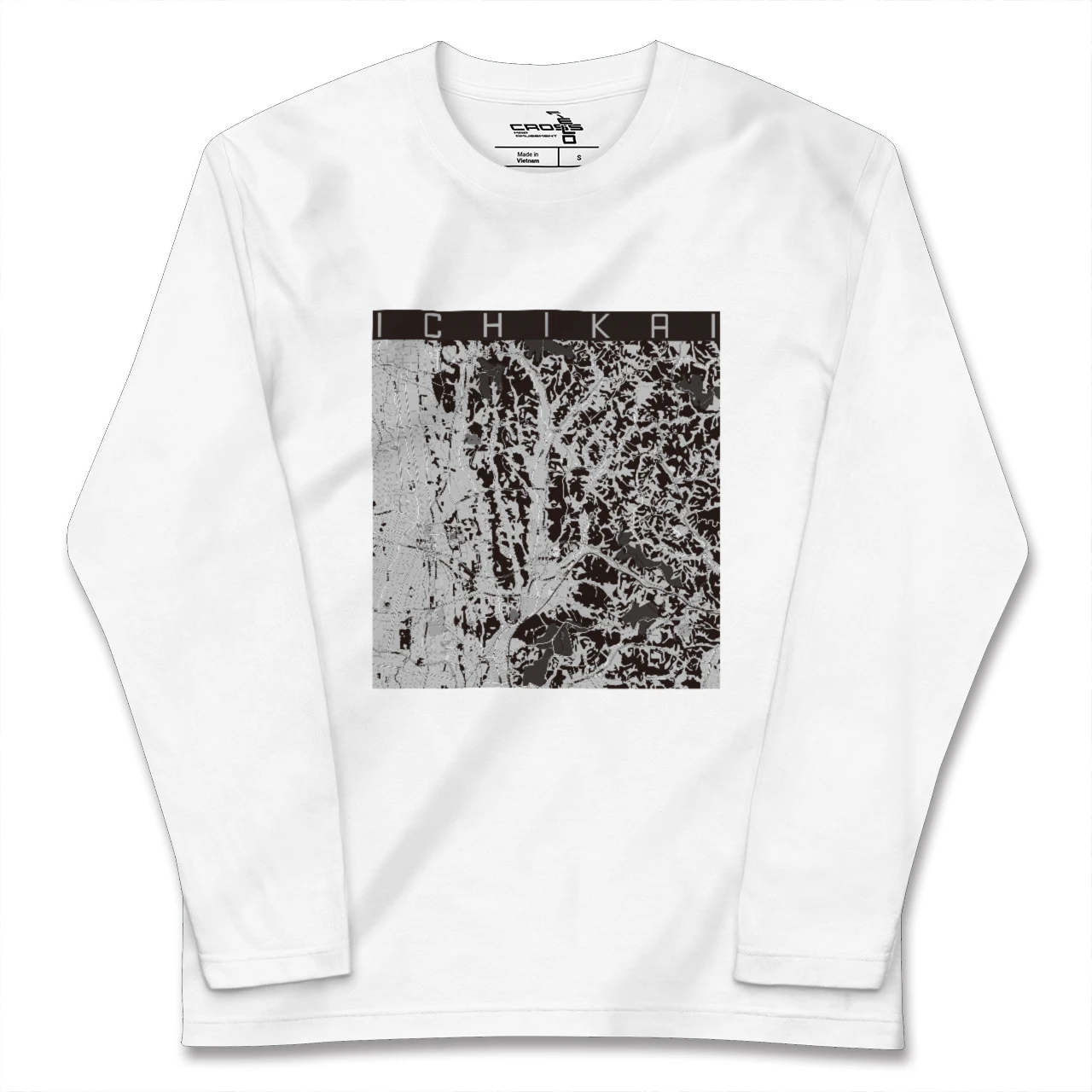 【市貝(栃木県)】地図柄ロングスリーブTシャツ