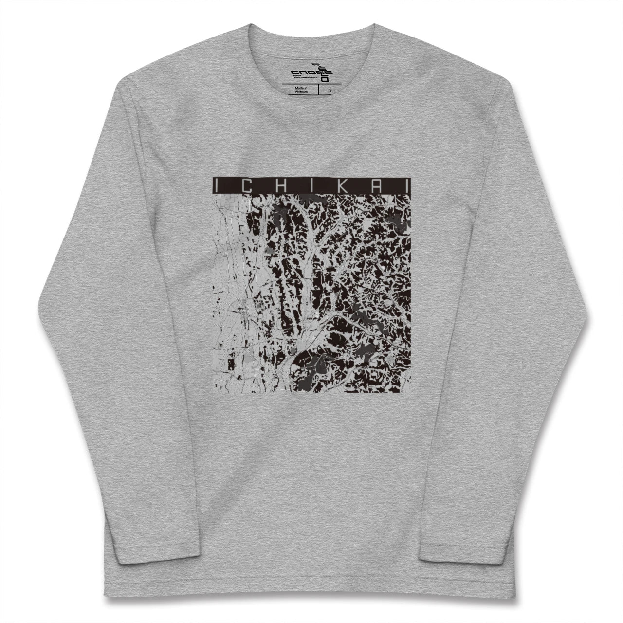 【市貝(栃木県)】地図柄ロングスリーブTシャツ