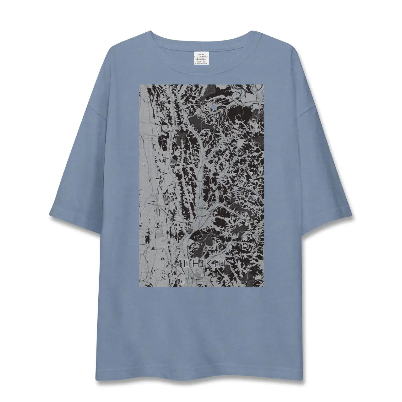 【市貝(栃木県)】地図柄ビッグシルエットTシャツ