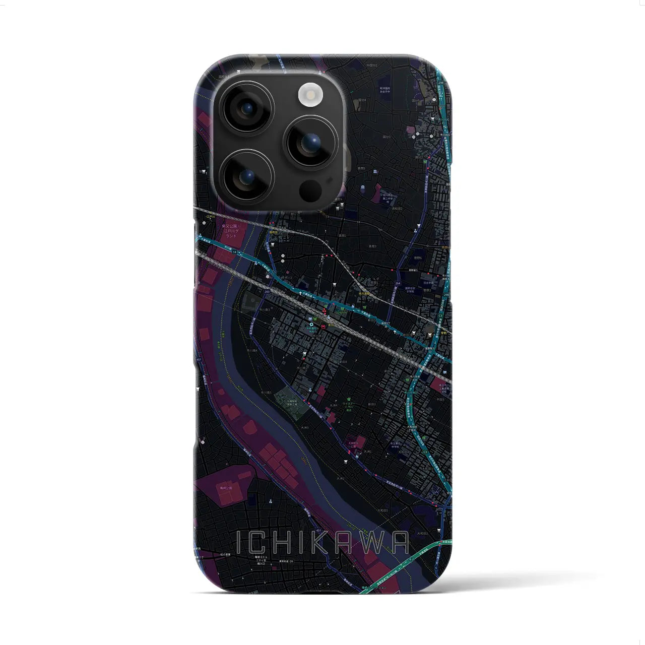 【市川(千葉県)】地図柄iPhoneケース(バックカバータイプ)