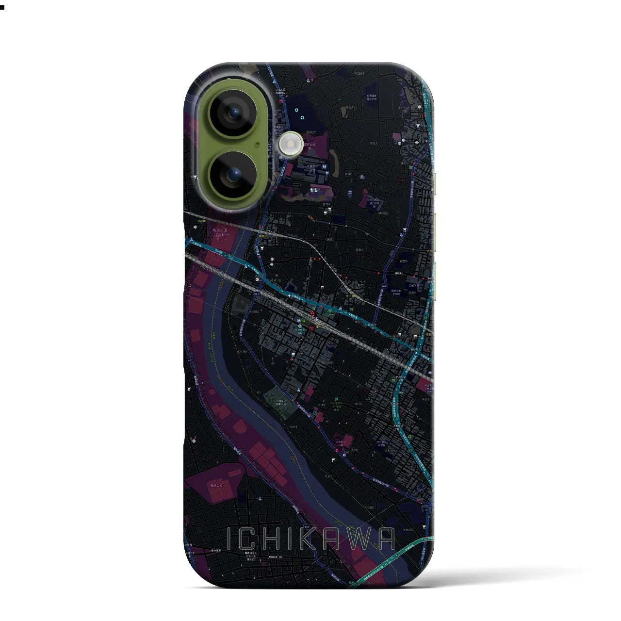 【市川(千葉県)】地図柄iPhoneケース(バックカバータイプ)