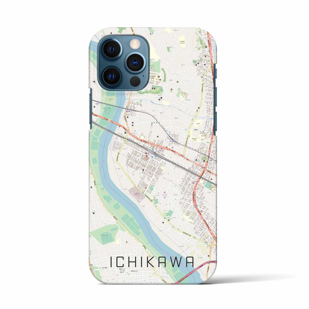 【市川(千葉県)】地図柄iPhoneケース(バックカバータイプ)
