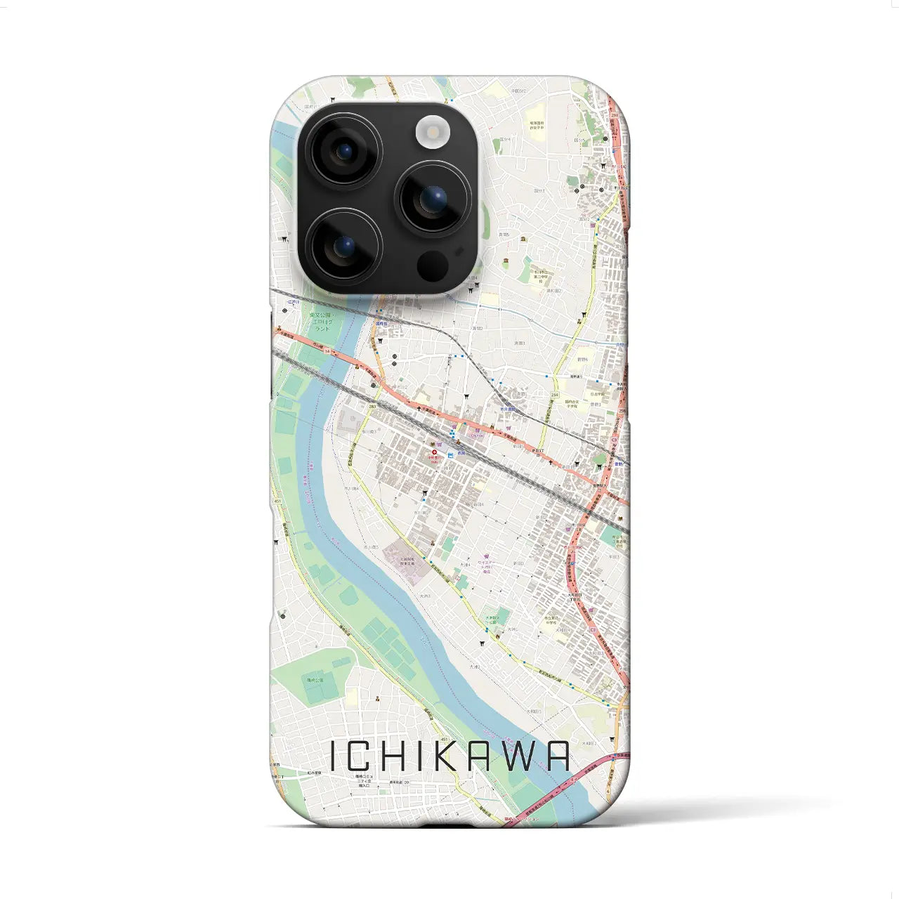 【市川(千葉県)】地図柄iPhoneケース(バックカバータイプ)