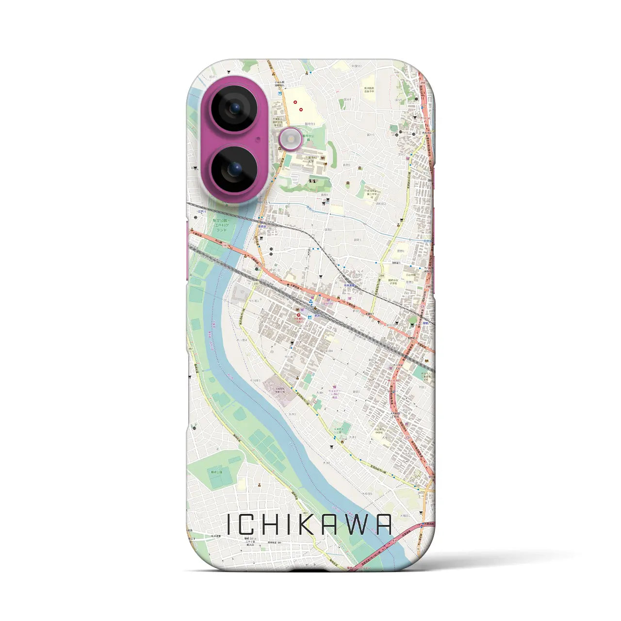【市川(千葉県)】地図柄iPhoneケース(バックカバータイプ)