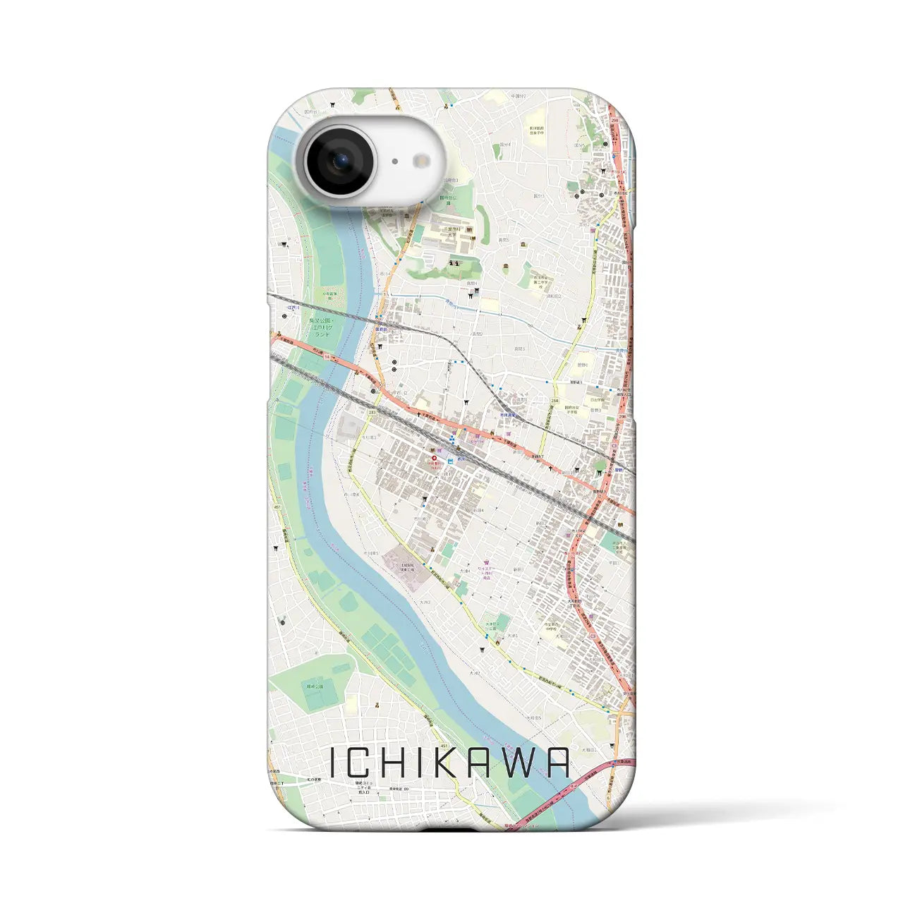 【市川(千葉県)】地図柄iPhoneケース(バックカバータイプ)