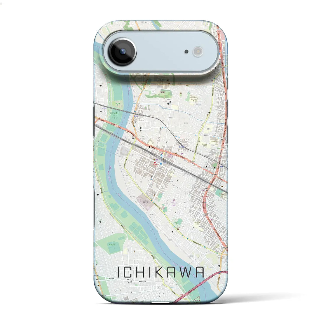 【市川(千葉県)】地図柄iPhoneケース(バックカバータイプ)ナチュラル・iPhone 17 Pro Max 用