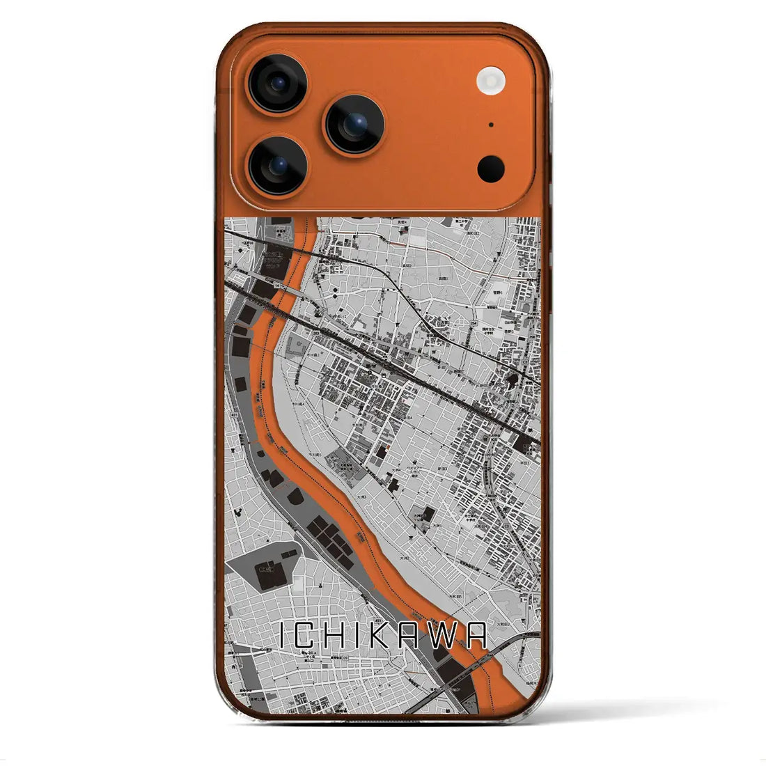 【市川(千葉県)】地図柄iPhoneケース(クリアタイプ)