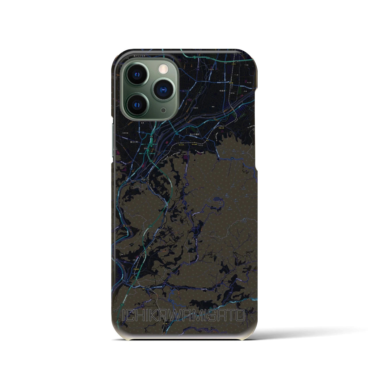【市川三郷(山梨県)】地図柄iPhoneケース(バックカバータイプ)
