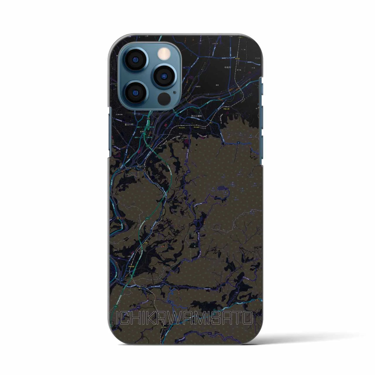 【市川三郷(山梨県)】地図柄iPhoneケース(バックカバータイプ)