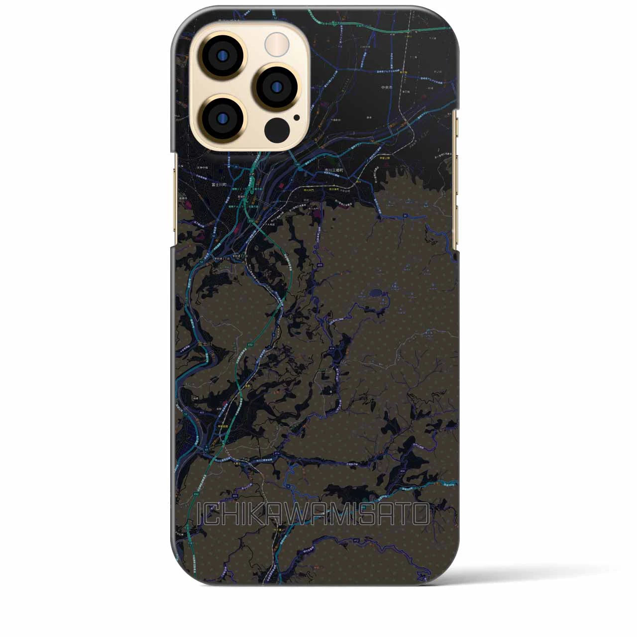 【市川三郷(山梨県)】地図柄iPhoneケース(バックカバータイプ)