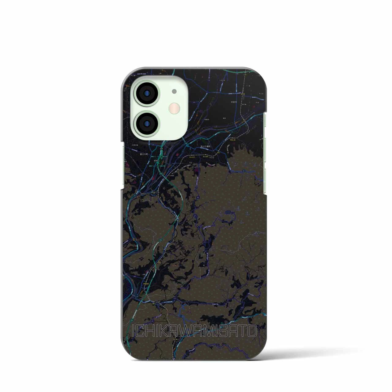 【市川三郷(山梨県)】地図柄iPhoneケース(バックカバータイプ)