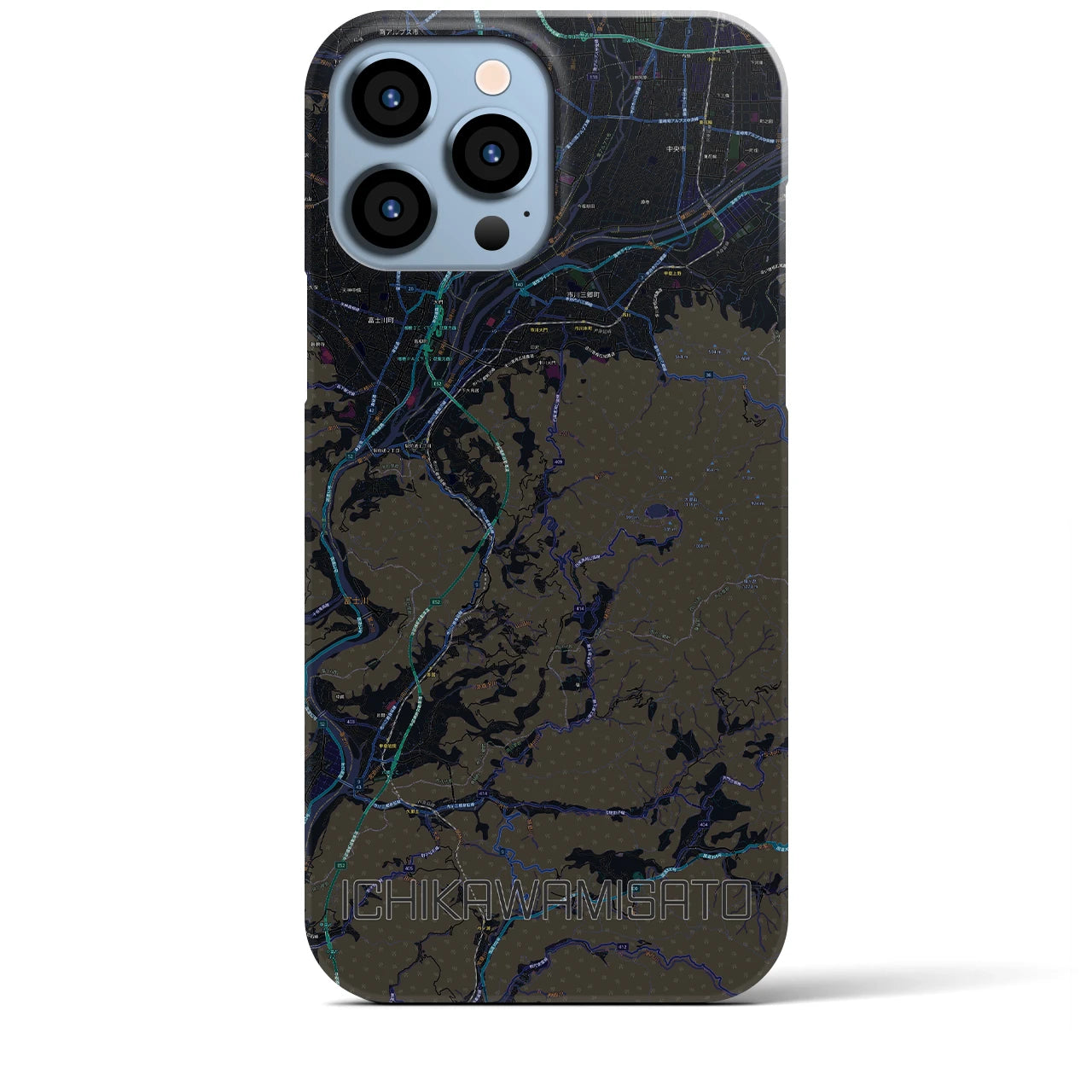 【市川三郷(山梨県)】地図柄iPhoneケース(バックカバータイプ)