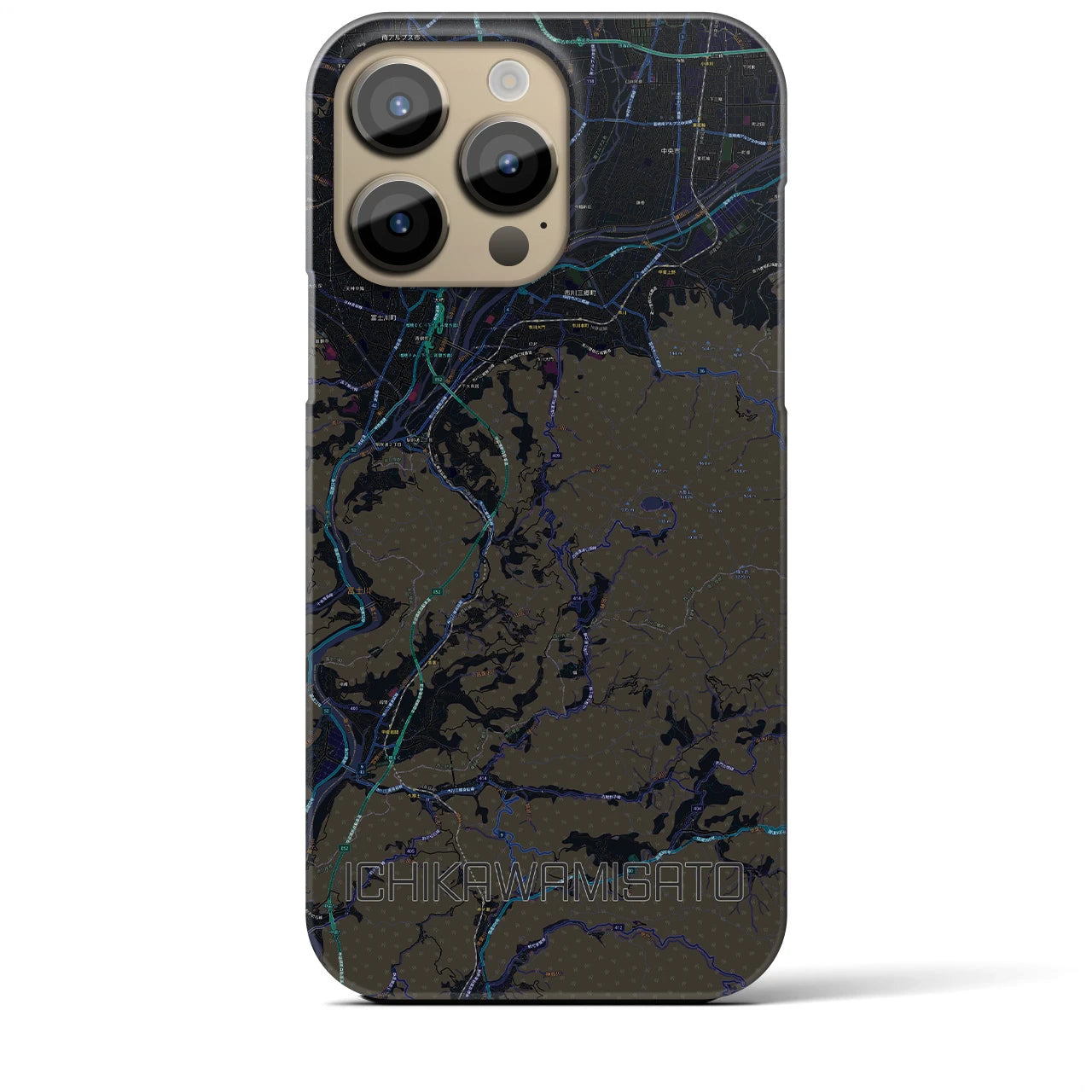 【市川三郷(山梨県)】地図柄iPhoneケース(バックカバータイプ)