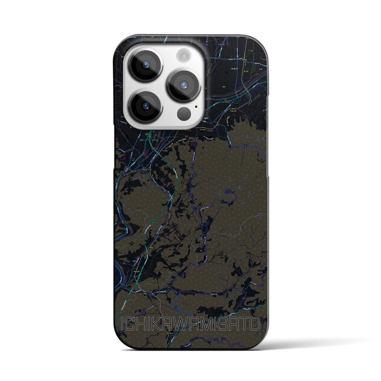 【市川三郷(山梨県)】地図柄iPhoneケース(バックカバータイプ)