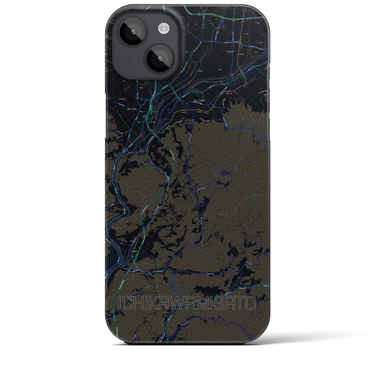 【市川三郷(山梨県)】地図柄iPhoneケース(バックカバータイプ)