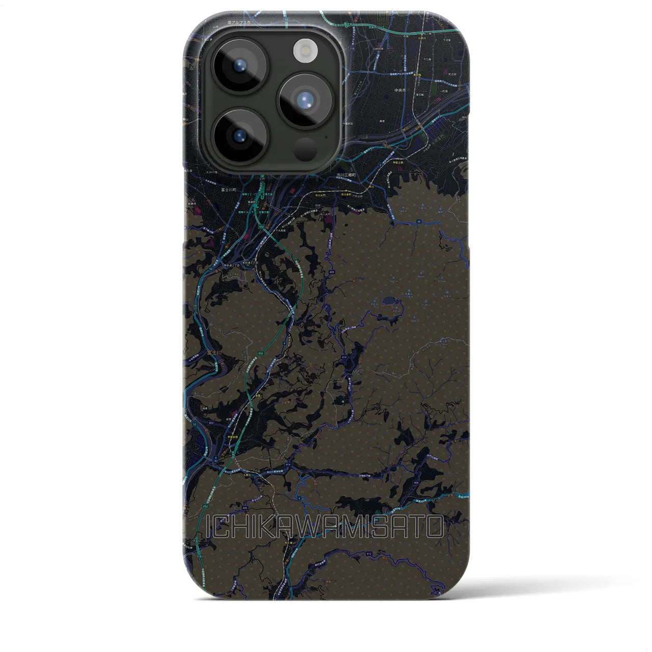 【市川三郷(山梨県)】地図柄iPhoneケース(バックカバータイプ)