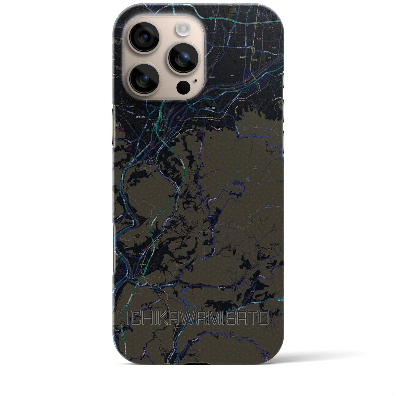 【市川三郷(山梨県)】地図柄iPhoneケース(バックカバータイプ)