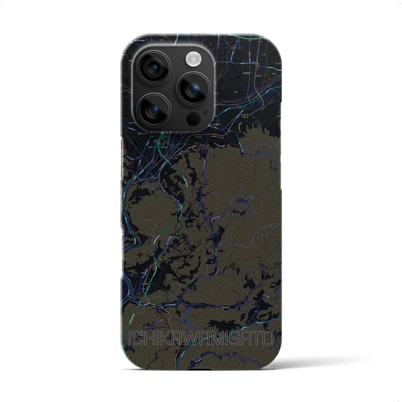 【市川三郷(山梨県)】地図柄iPhoneケース(バックカバータイプ)