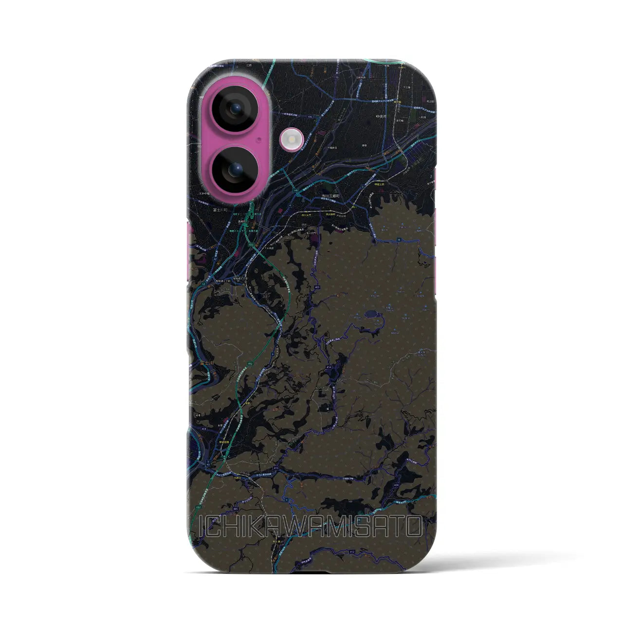 【市川三郷(山梨県)】地図柄iPhoneケース(バックカバータイプ)