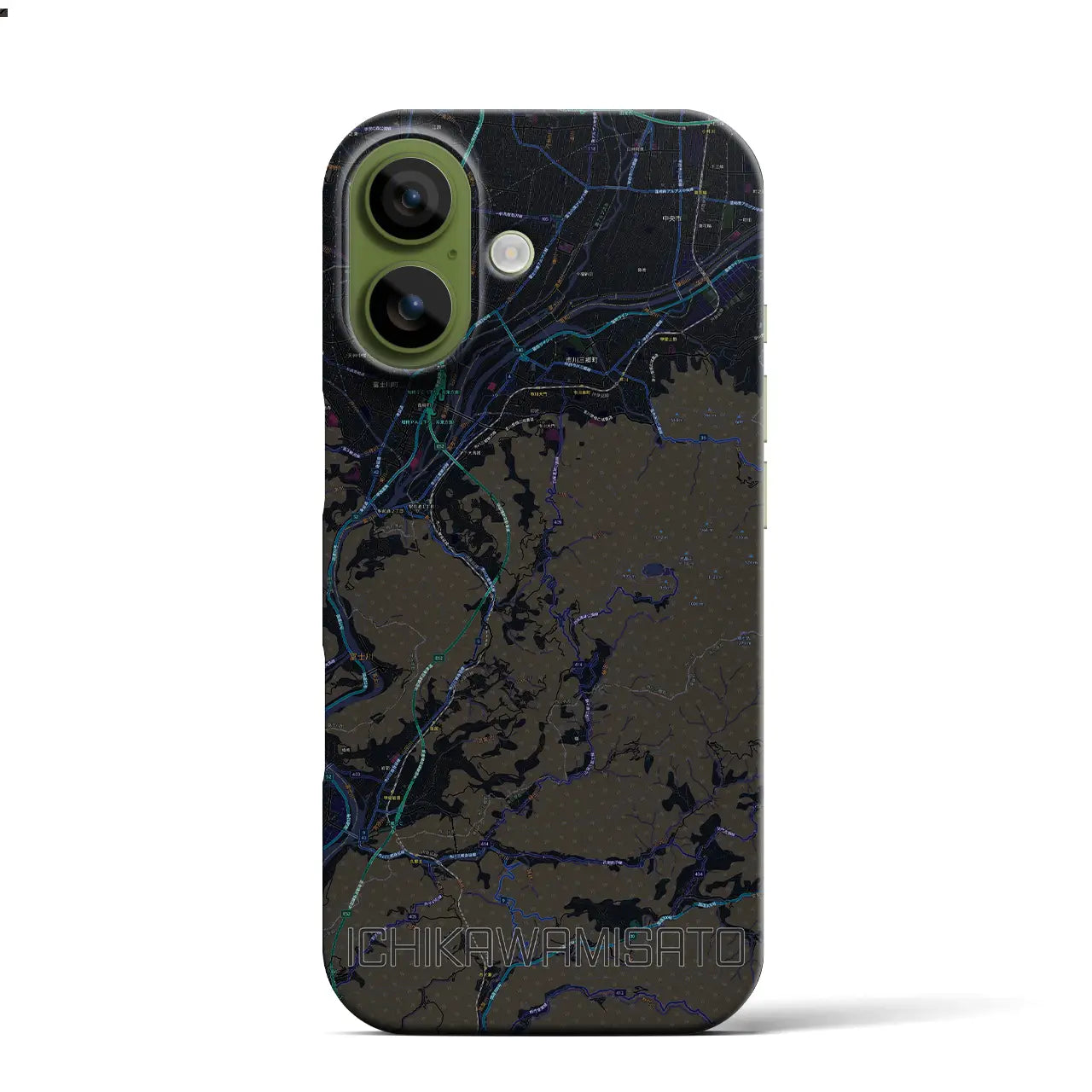 【市川三郷(山梨県)】地図柄iPhoneケース(バックカバータイプ)