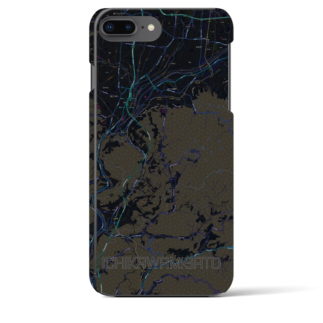 【市川三郷(山梨県)】地図柄iPhoneケース(バックカバータイプ)