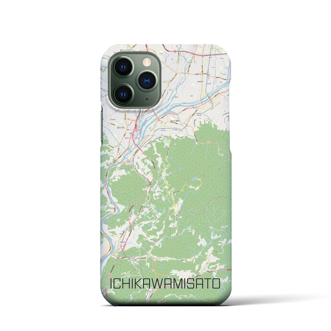 【市川三郷(山梨県)】地図柄iPhoneケース(バックカバータイプ)