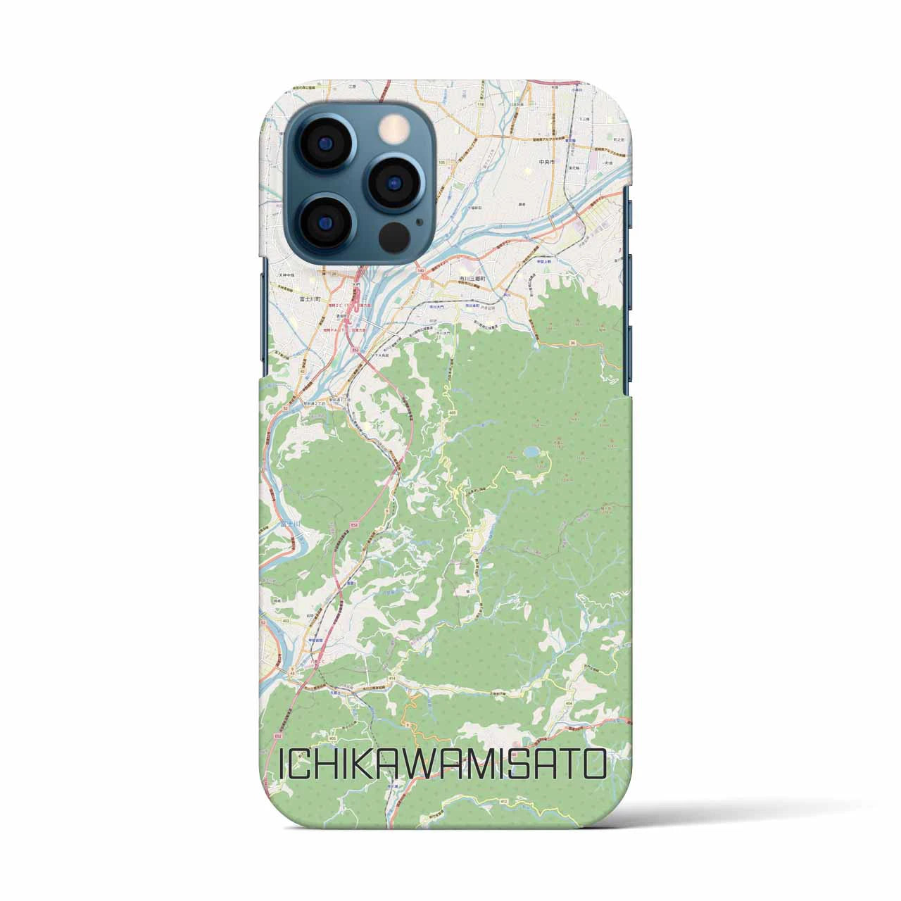 【市川三郷(山梨県)】地図柄iPhoneケース(バックカバータイプ)