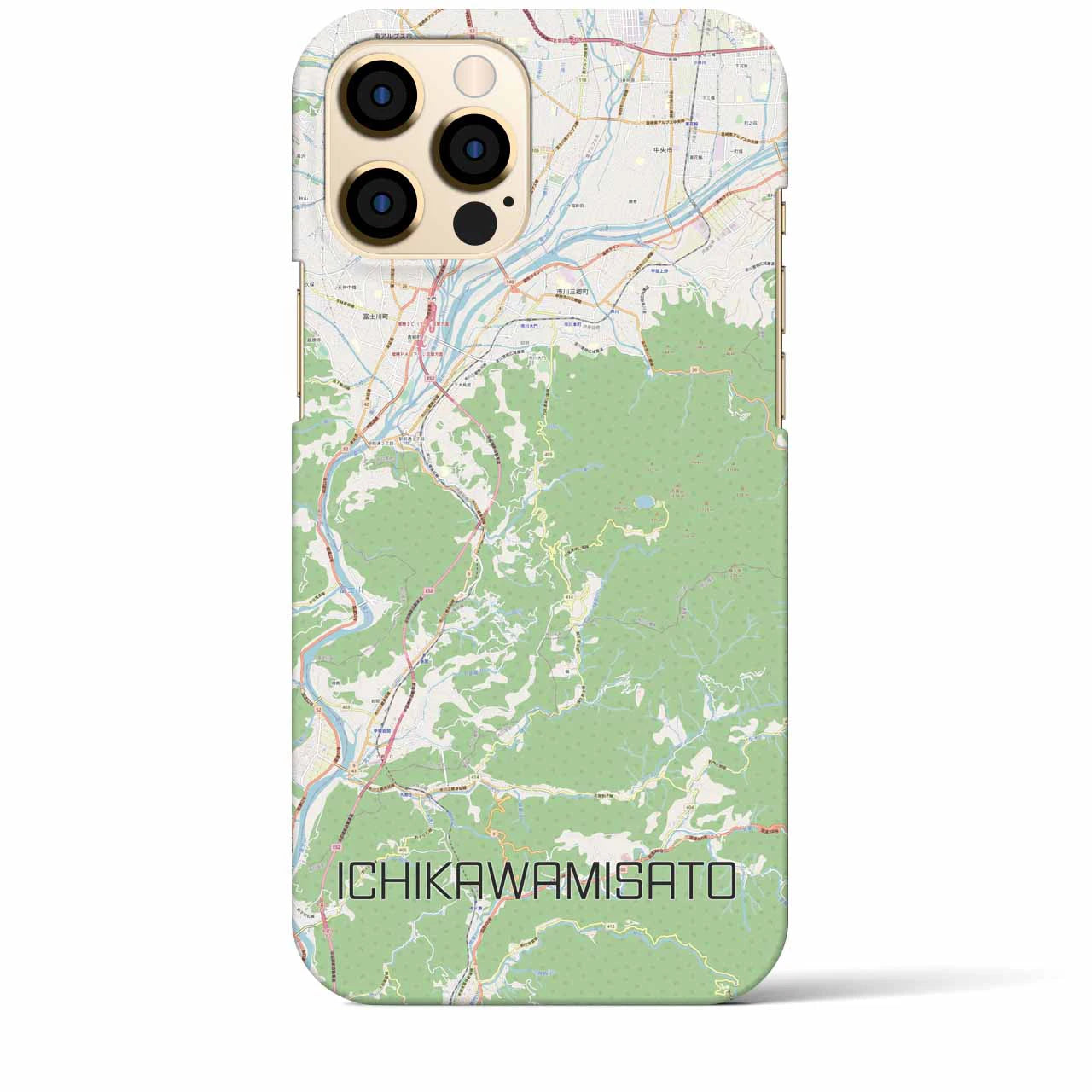 【市川三郷(山梨県)】地図柄iPhoneケース(バックカバータイプ)