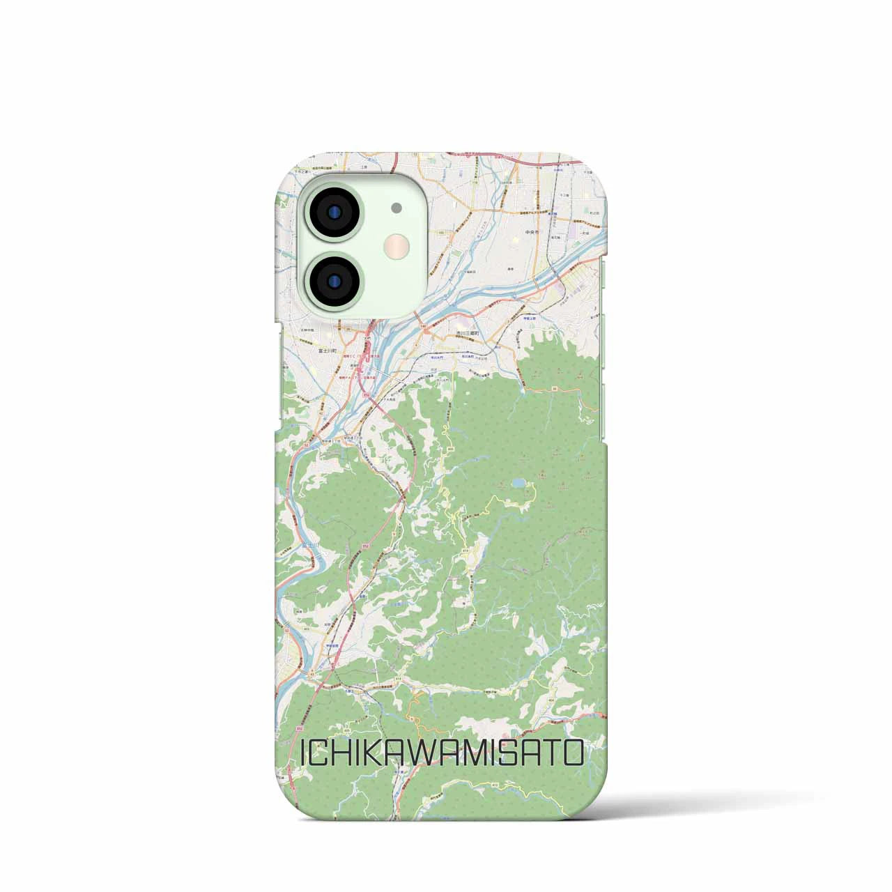 【市川三郷(山梨県)】地図柄iPhoneケース(バックカバータイプ)