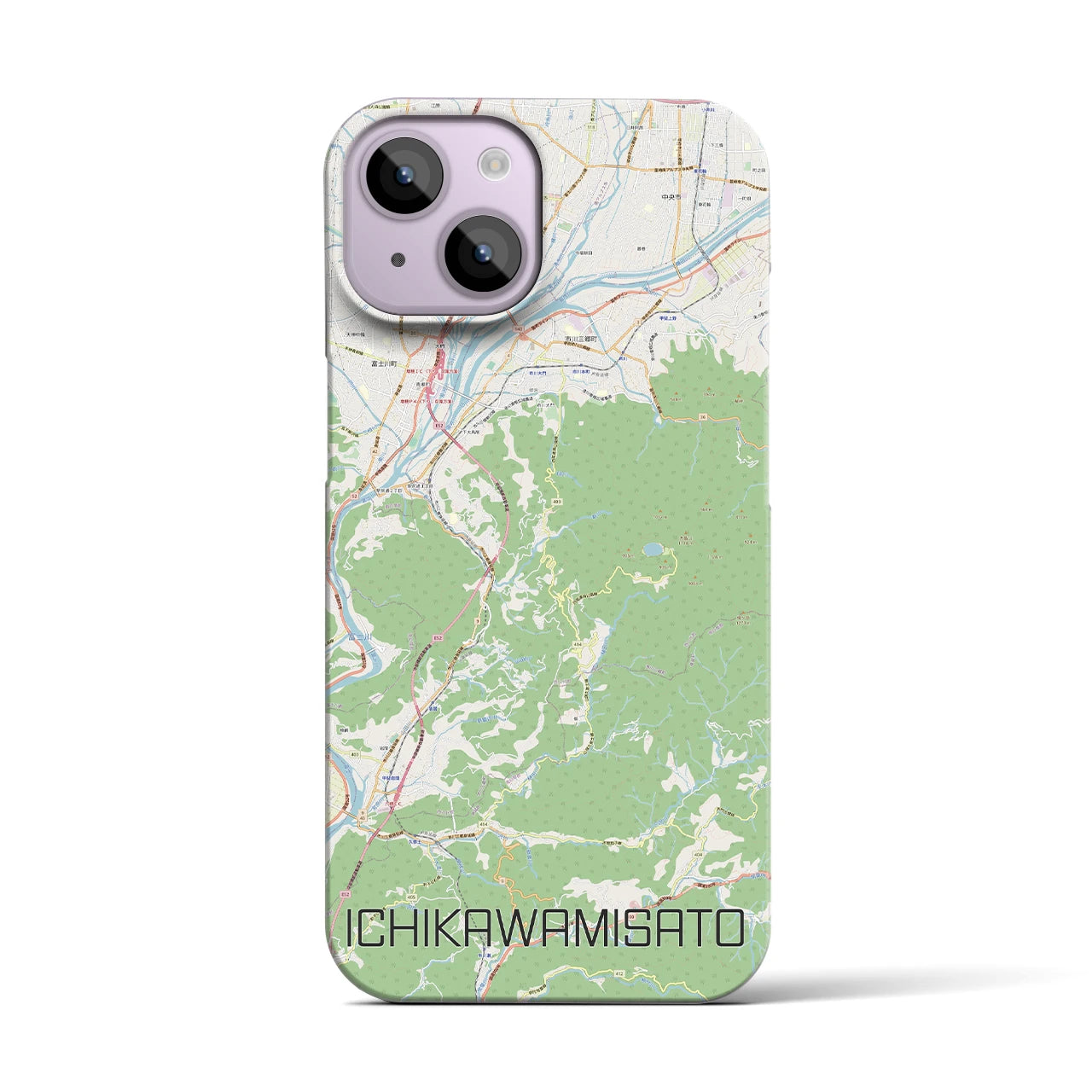 【市川三郷(山梨県)】地図柄iPhoneケース(バックカバータイプ)