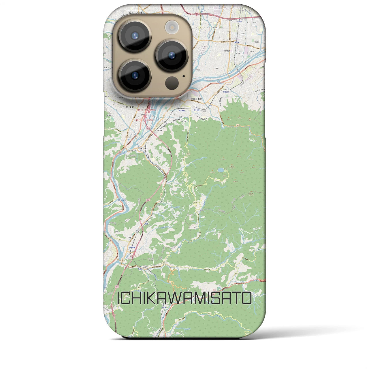 【市川三郷(山梨県)】地図柄iPhoneケース(バックカバータイプ)