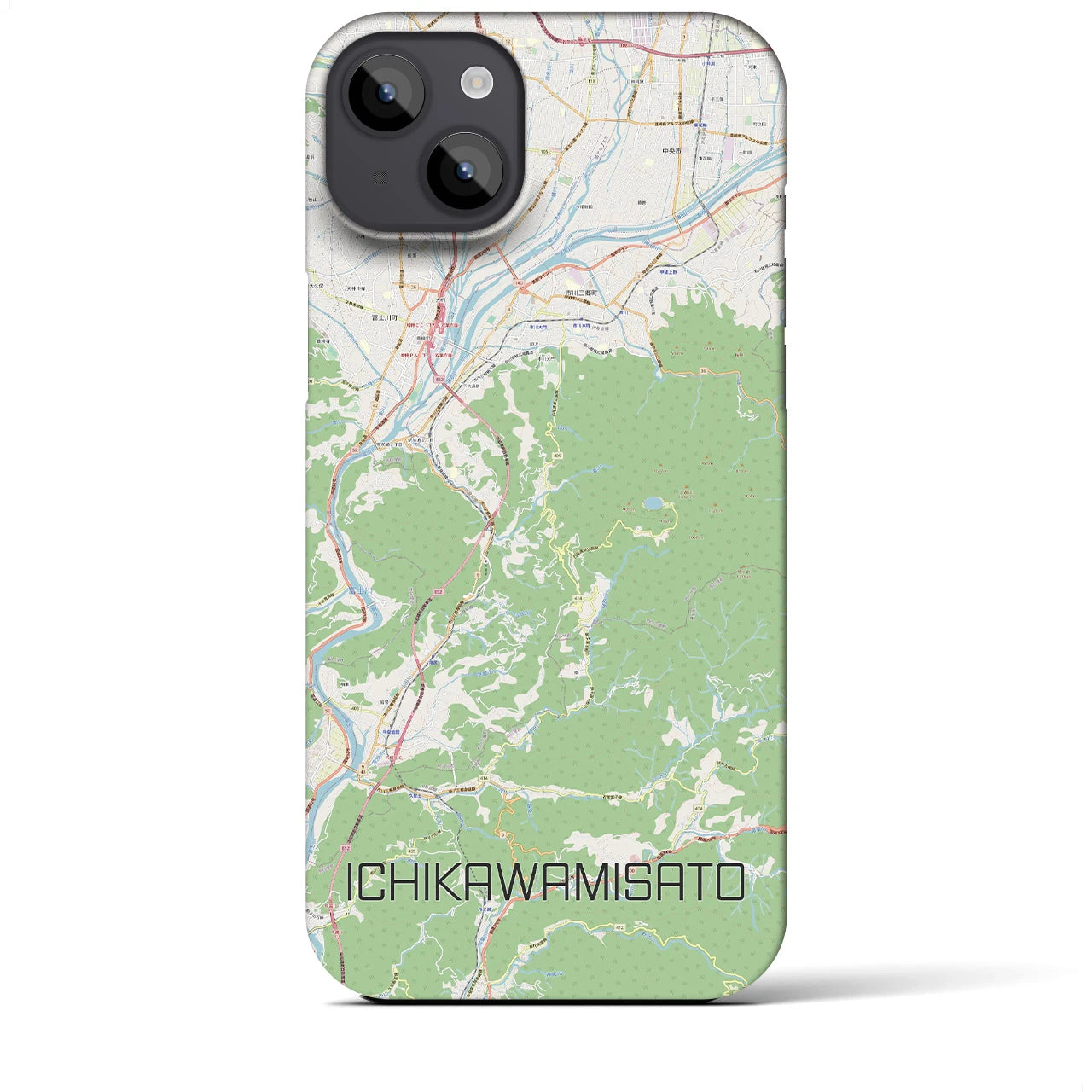 【市川三郷(山梨県)】地図柄iPhoneケース(バックカバータイプ)