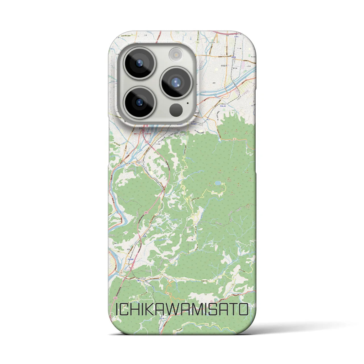 【市川三郷(山梨県)】地図柄iPhoneケース(バックカバータイプ)