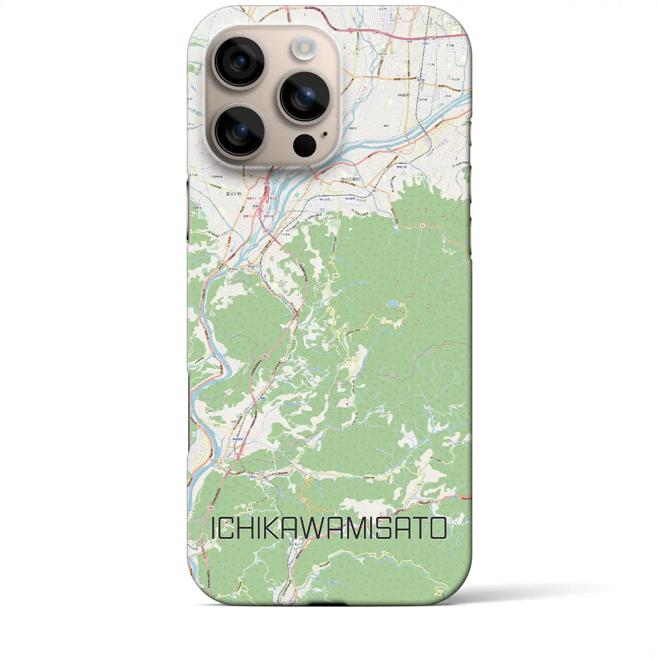 【市川三郷(山梨県)】地図柄iPhoneケース(バックカバータイプ)