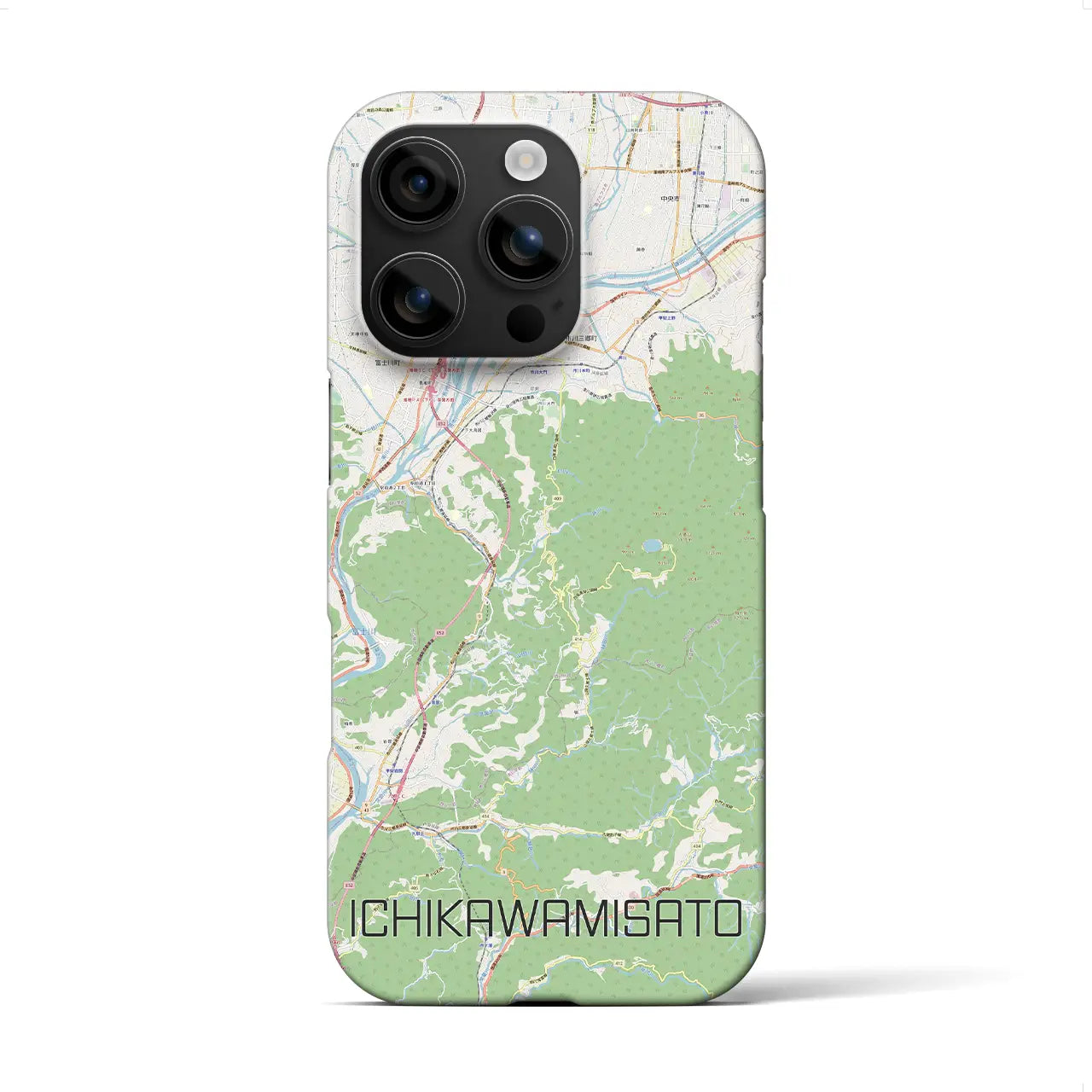 【市川三郷(山梨県)】地図柄iPhoneケース(バックカバータイプ)