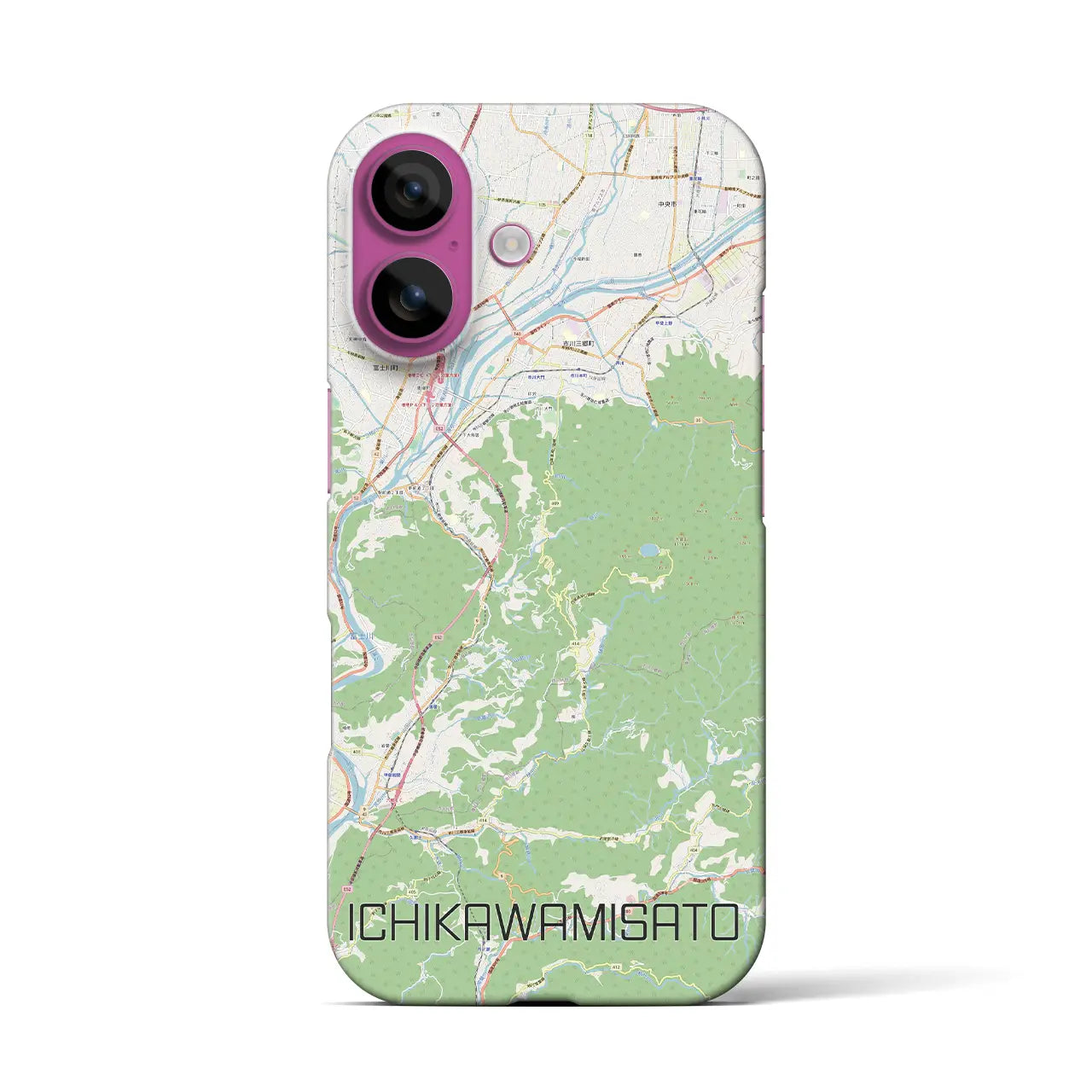 【市川三郷(山梨県)】地図柄iPhoneケース(バックカバータイプ)
