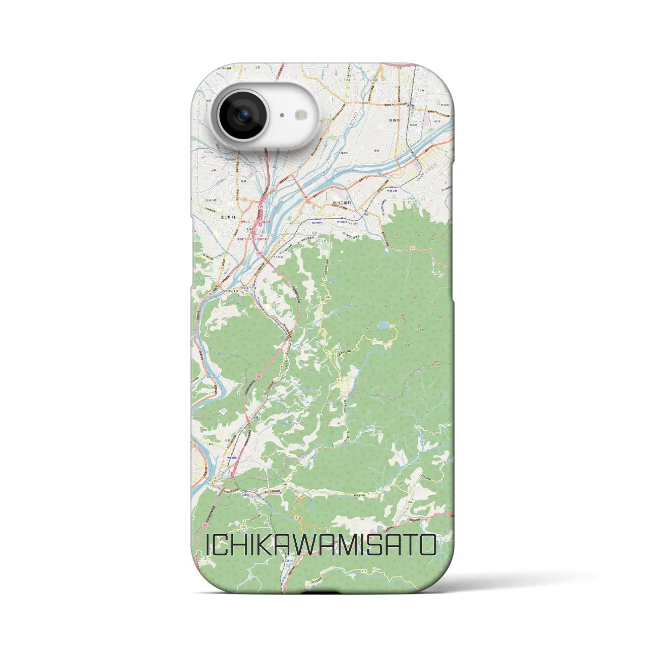 【市川三郷(山梨県)】地図柄iPhoneケース(バックカバータイプ)