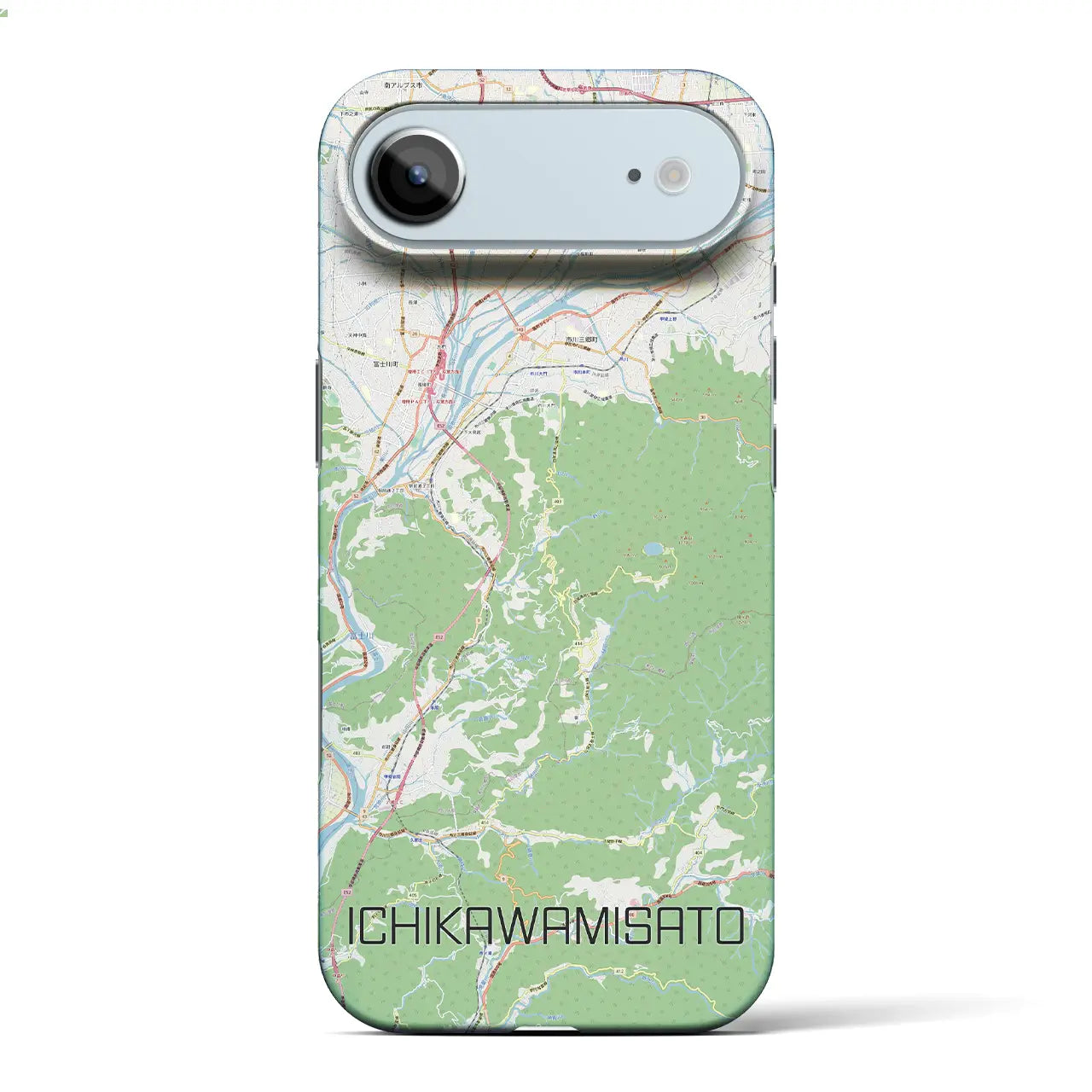 【市川三郷(山梨県)】地図柄iPhoneケース(バックカバータイプ)