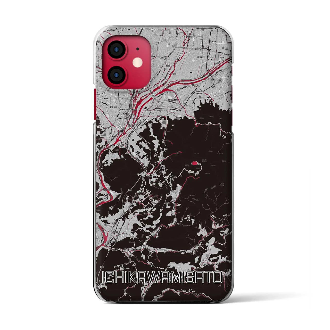 【市川三郷(山梨県)】地図柄iPhoneケース(クリアタイプ)