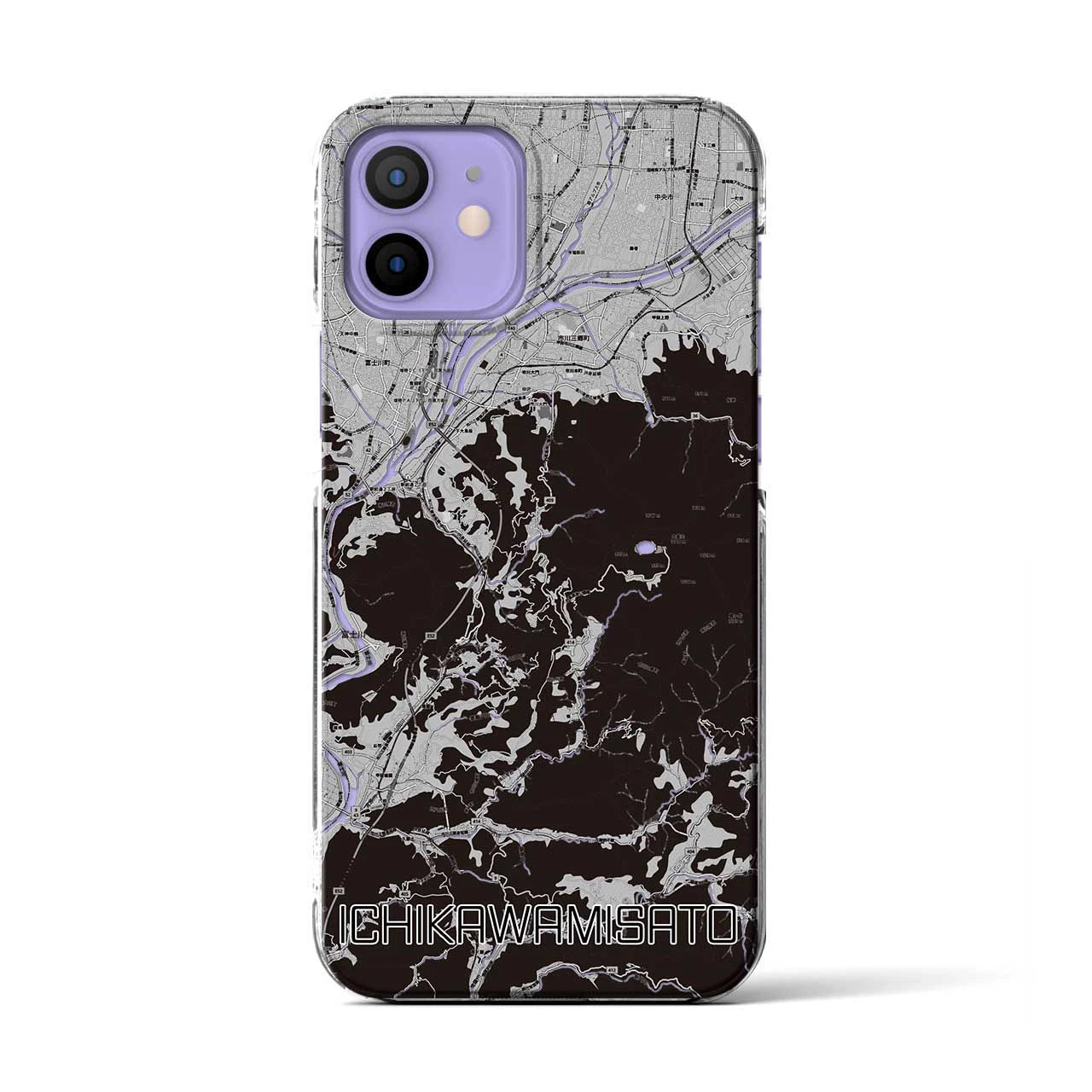 【市川三郷(山梨県)】地図柄iPhoneケース(クリアタイプ)