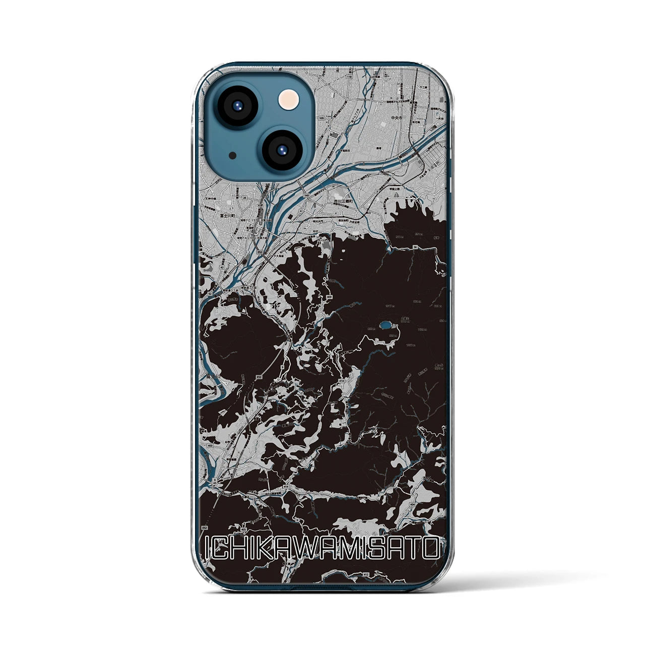 【市川三郷(山梨県)】地図柄iPhoneケース(クリアタイプ)